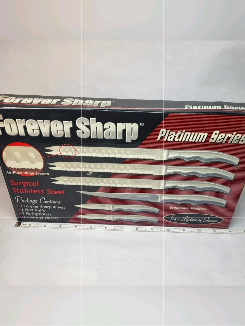 Forever Sharp Platinum Series KNIVES Set of 6 Surgical Stainless Steel NOS NEW